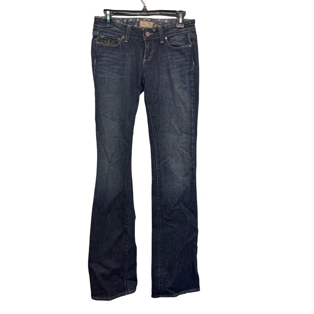 Paige Benedict Canyon Bootcut Womens Jeans Size 26 Dark Wash Embroidered Pockets